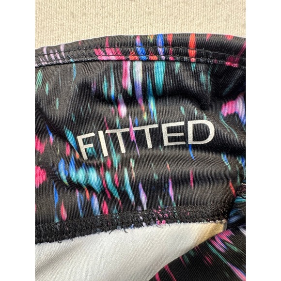 Danskin Now Capri Leggings Women L Black Multi Color Fitted Yoga Pants - Picture 5 of 11